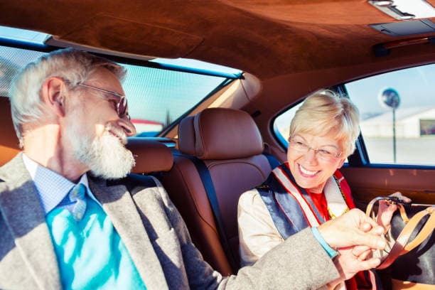 Elderly couple enjoying luxury travel